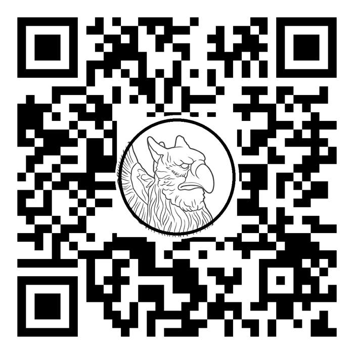 The coupon QR code with Godwin's face in the center