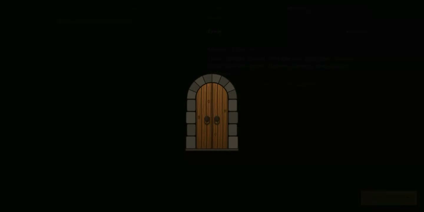 The door rite: the page darkens, a stone doorway appears and opens onto candlelight